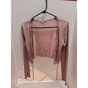 Wall Flower Pink Cropped Cardigan Size M